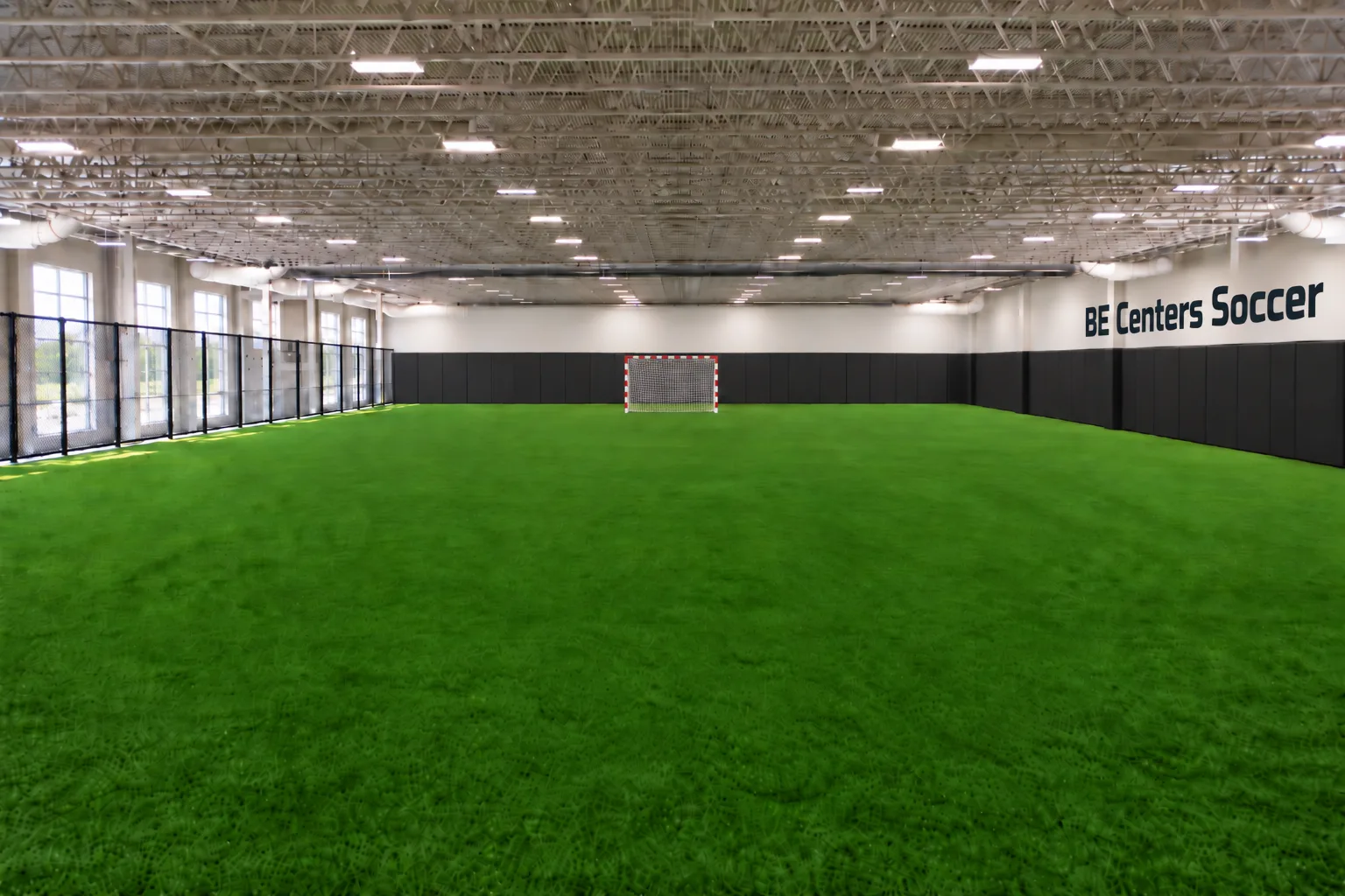 Indoor turf field at BE Centers Soccer