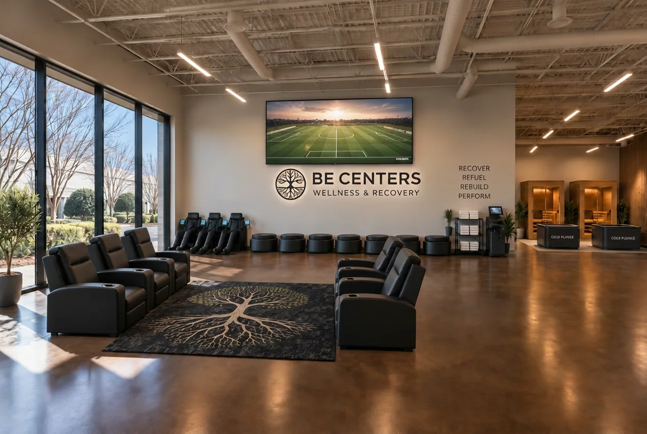 Recovery lounge at BE Centers Wellness